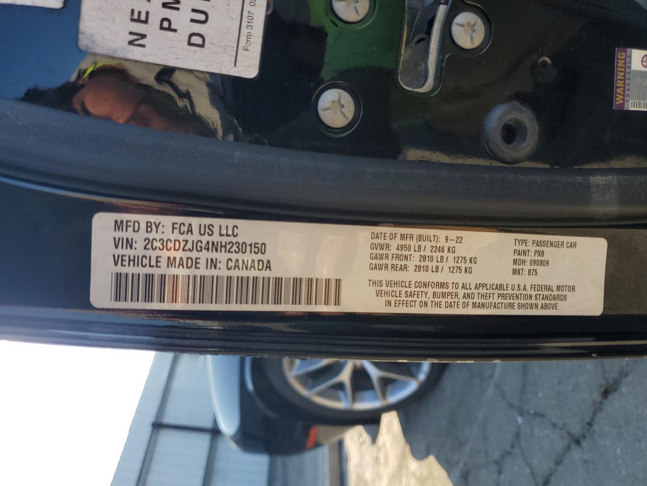 2022 Dodge Challenger Gt VIN: 2C3CDZJG4NH230150 Lot: 90240765