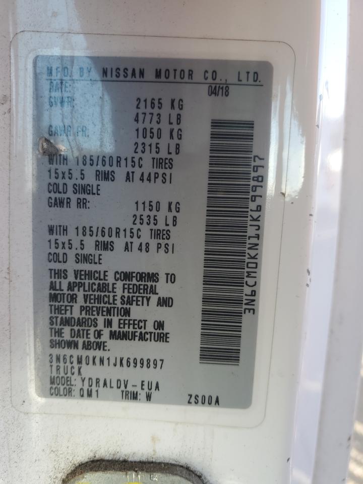 2018 Nissan Nv200 2.5S VIN: 3N6CM0KN1JK699897 Lot: 93052985