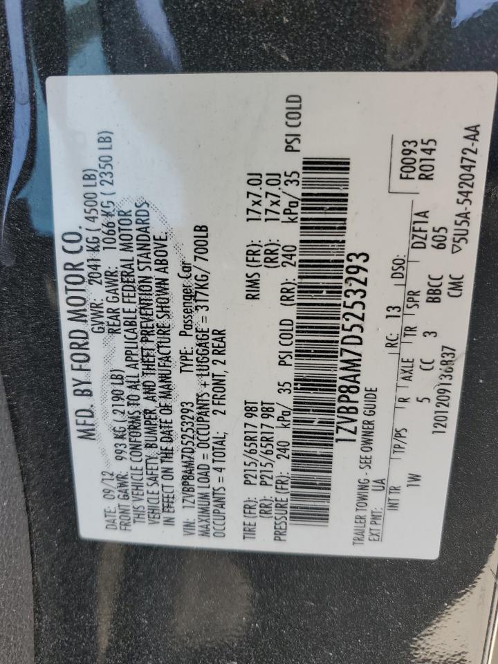 2013 Ford Mustang VIN: 1ZVBP8AM7D5253293 Lot: 92983315