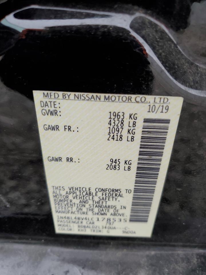 2020 Nissan Altima S VIN: 1N4BL4BV4LC178535 Lot: 93475925