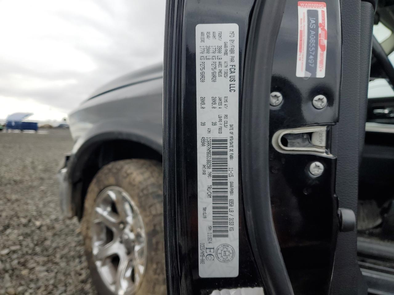 2016 Ram 1500 Laramie VIN: 1C6RR7NM8GS188290 Lot: 91798575
