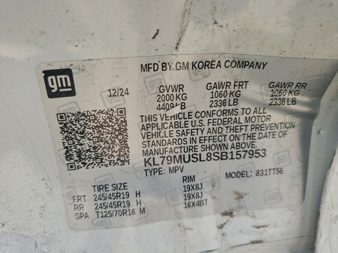 2025 Chevrolet Trailblazer Rs VIN: KL79MUSL8SB157953 Lot: 93877925