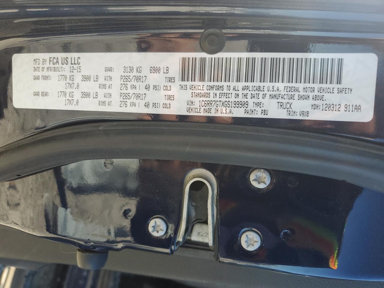 2016 Ram 1500 Slt VIN: 1C6RR7GTXGS199909 Lot: 91465835