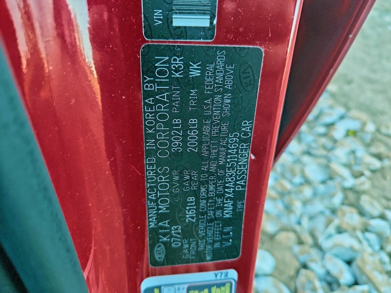 2014 Kia Forte Ex VIN: KNAFX4A83E5114695 Lot: 94281465