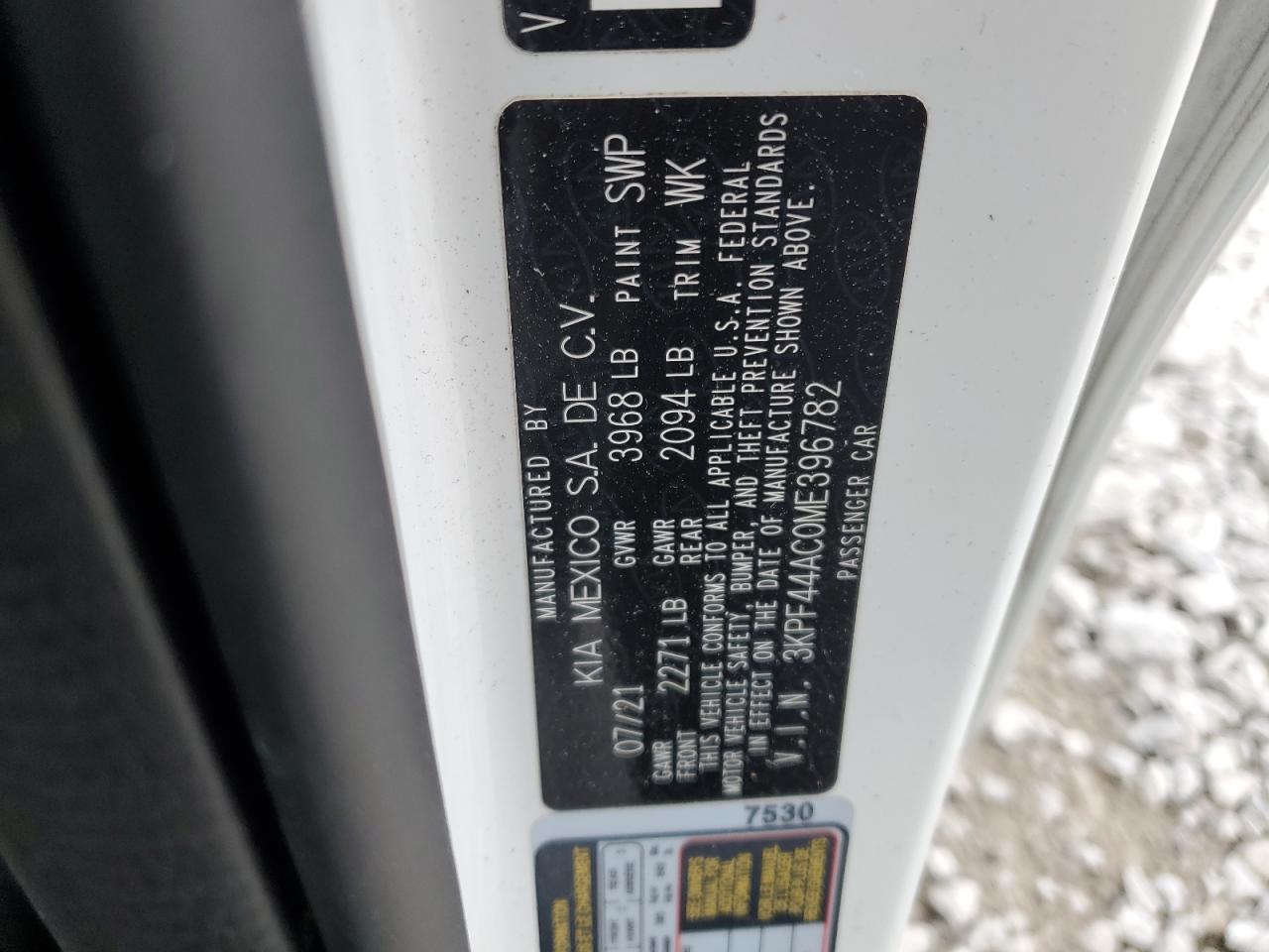 2021 Kia Forte Gt VIN: 3KPF44AC0ME396782 Lot: 92701465