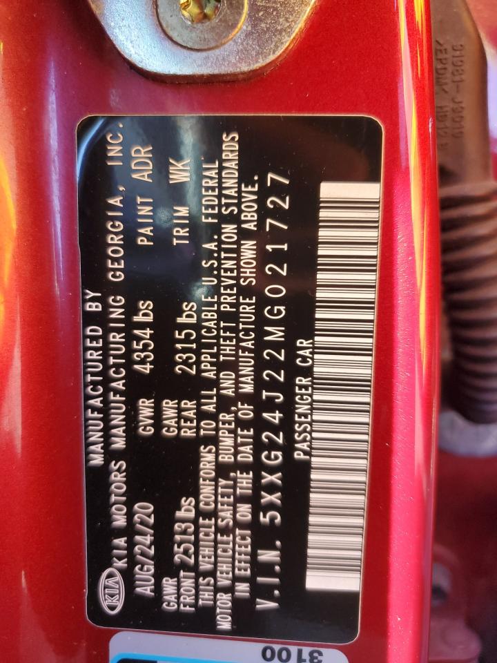 2021 Kia K5 Lx VIN: 5XXG24J22MG021727 Lot: 91320985