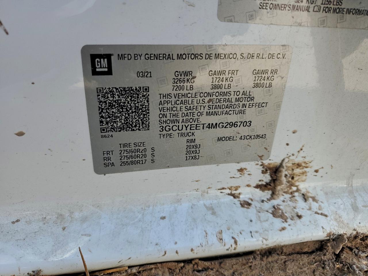 2021 Chevrolet Silverado K1500 Rst VIN: 3GCUYEET4MG296703 Lot: 94145745