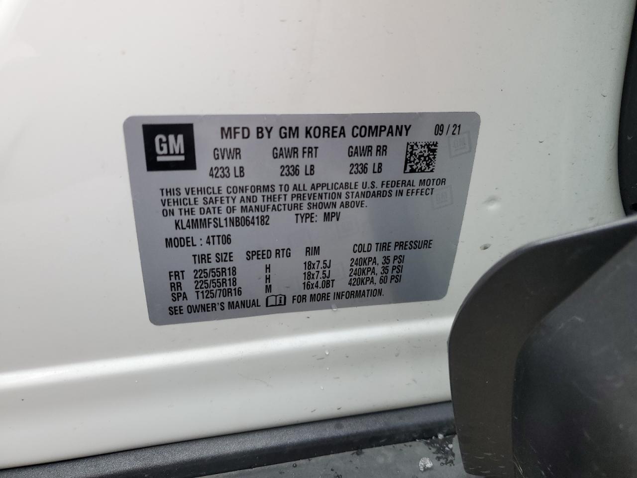 2022 Buick Encore Gx Essence VIN: KL4MMFSL1NB064182 Lot: 91606785