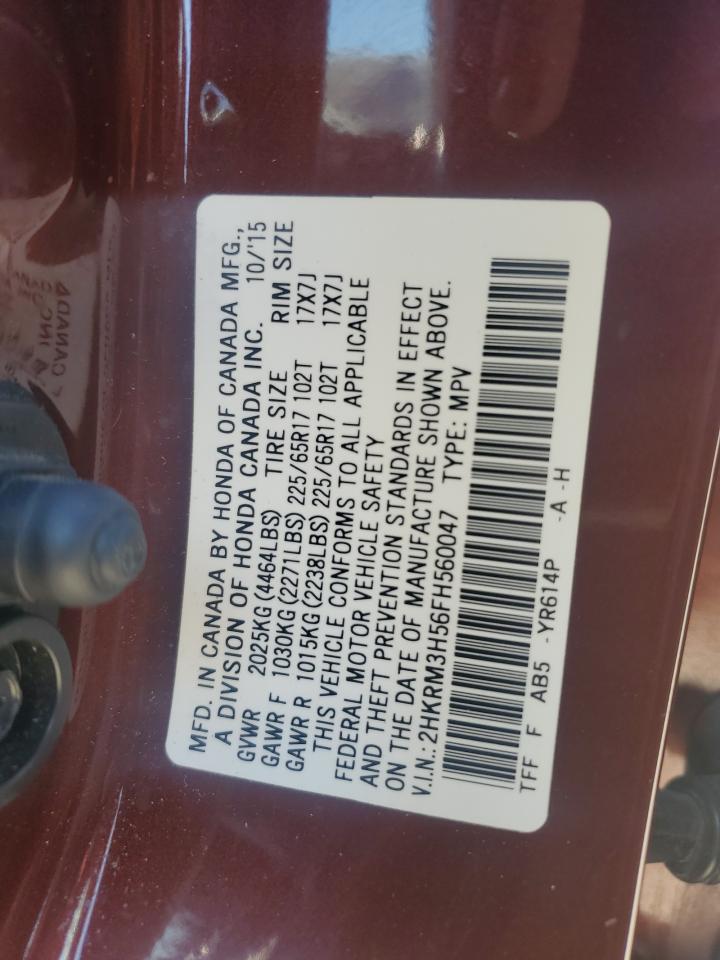 2015 Honda Cr-V Ex VIN: 2HKRM3H56FH560047 Lot: 92863355