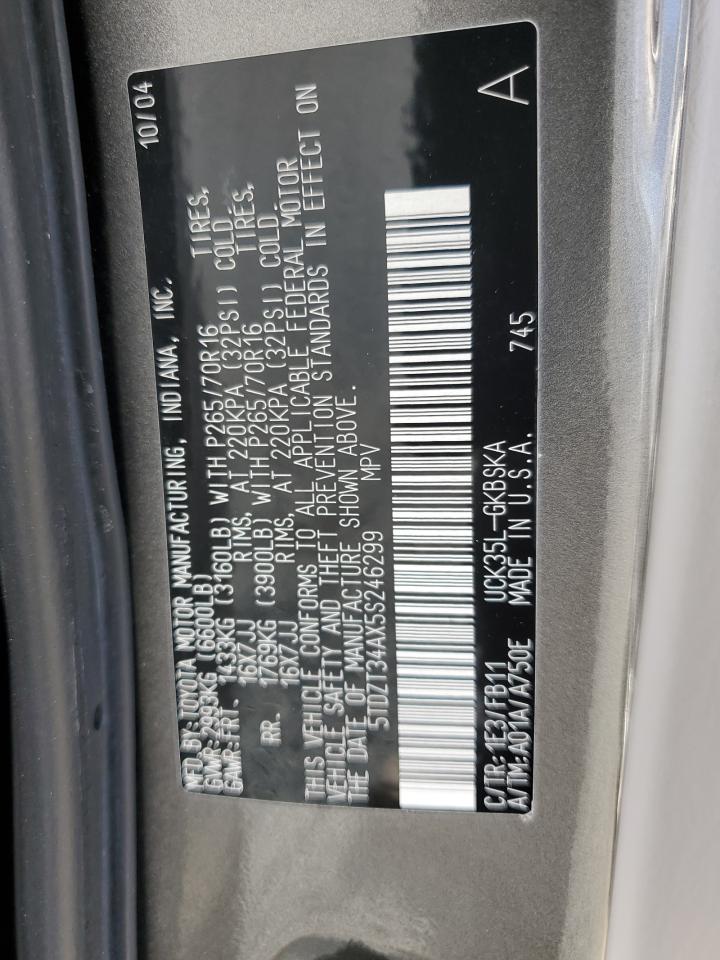 2005 Toyota Sequoia Sr5 VIN: 5TDZT34AX5S246299 Lot: 81521235