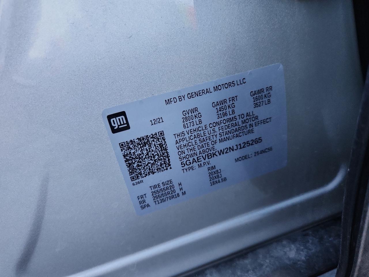 2022 Buick Enclave Premium VIN: 5GAEVBKW2NJ125265 Lot: 91895215