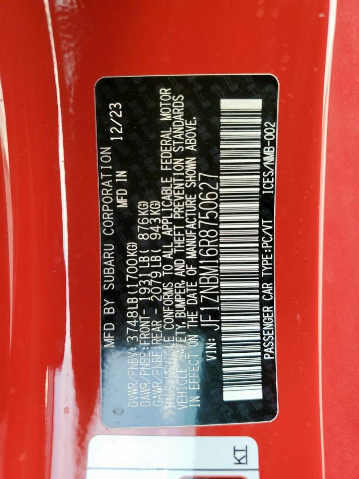 2024 Toyota Gr 86 Trueno Edition VIN: JF1ZNBM16R8750627 Lot: 93950905