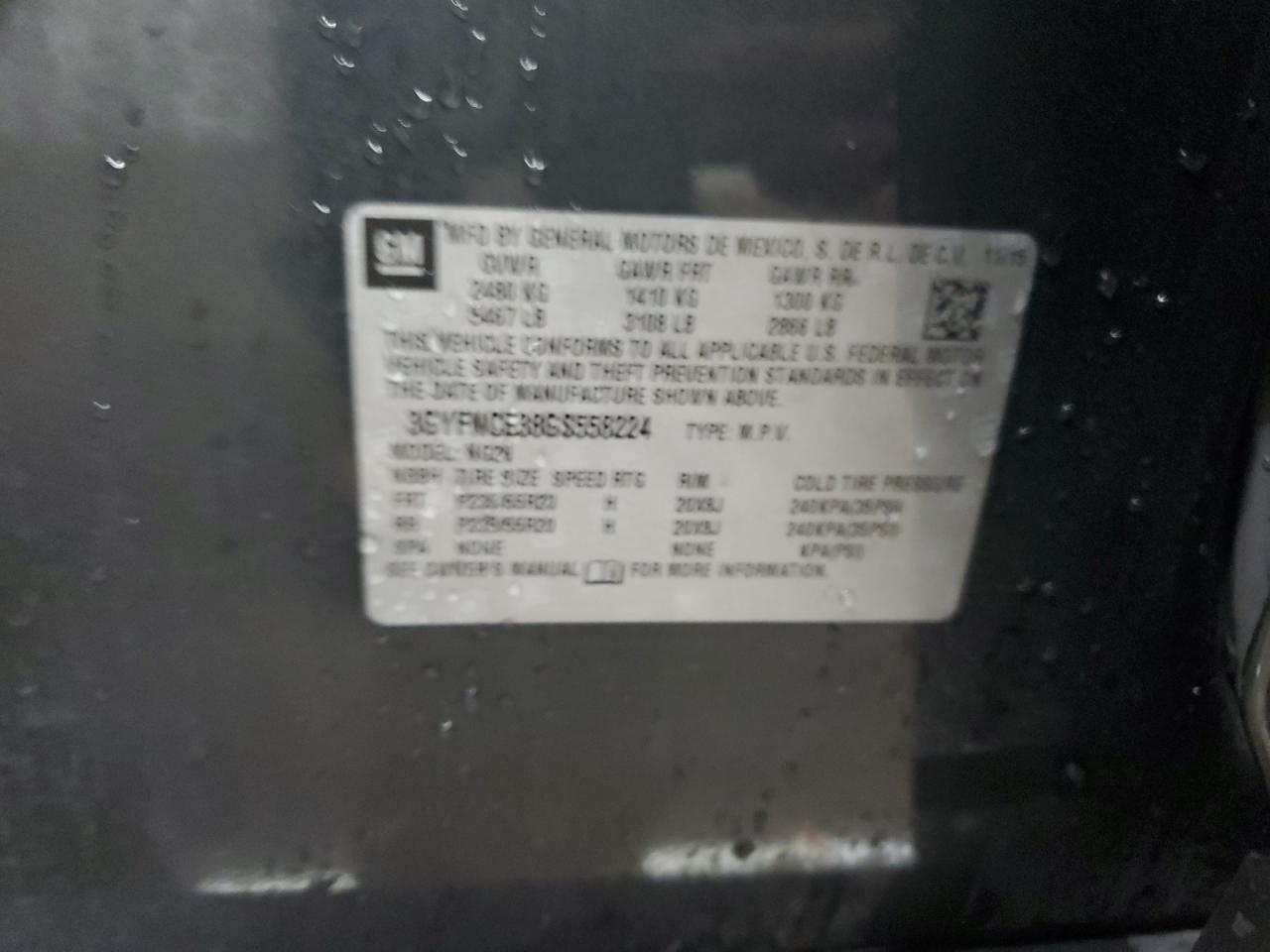 2016 Cadillac Srx Performance Collection VIN: 3GYFNCE38GS558224 Lot: 92629025