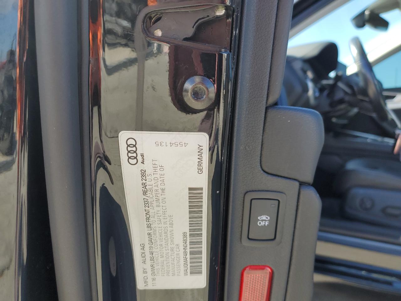 2017 Audi A4 Ultra Premium VIN: WAUGMAF48HN048389 Lot: 91145175