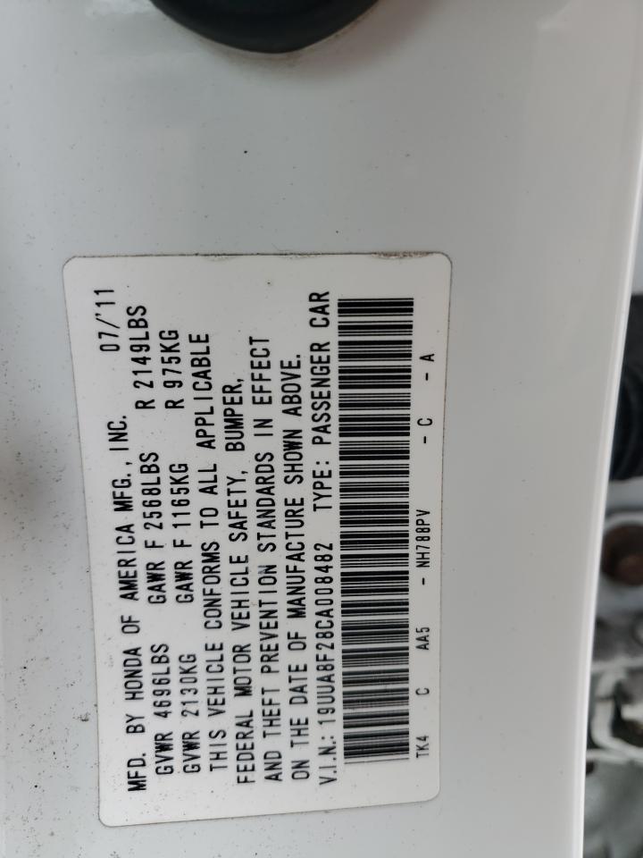 2012 Acura Tl VIN: 19UUA8F28CA008482 Lot: 92372445