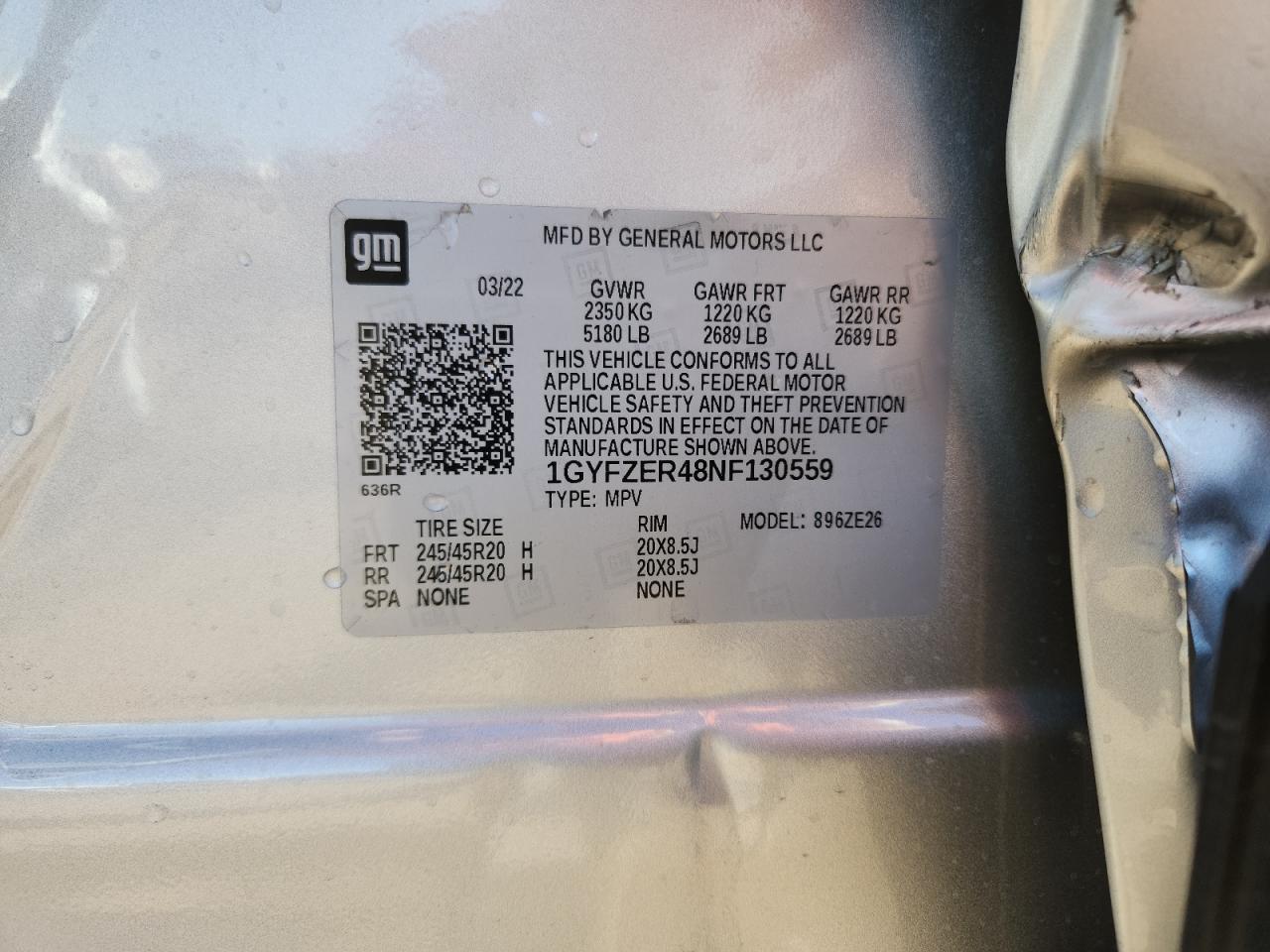 2022 Cadillac Xt4 Sport VIN: 1GYFZER48NF130559 Lot: 90949235