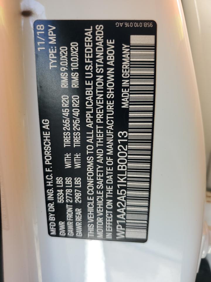 2019 Porsche Macan VIN: WP1AA2A51KLB00213 Lot: 93144605