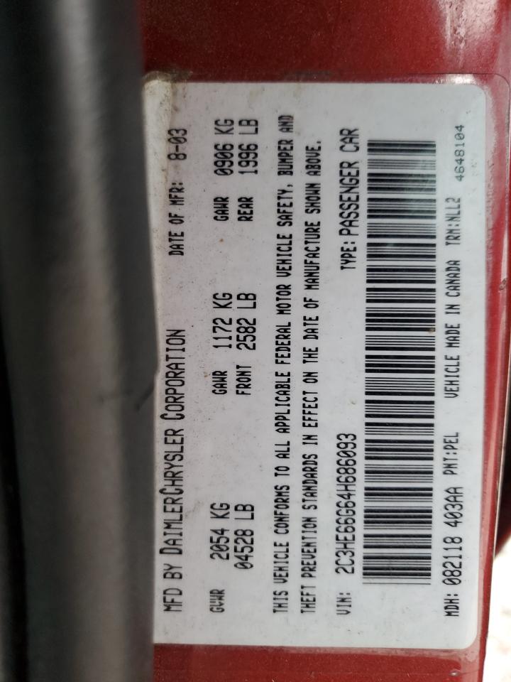 2004 Chrysler 300M VIN: 2C3HE66G64H686093 Lot: 92350625