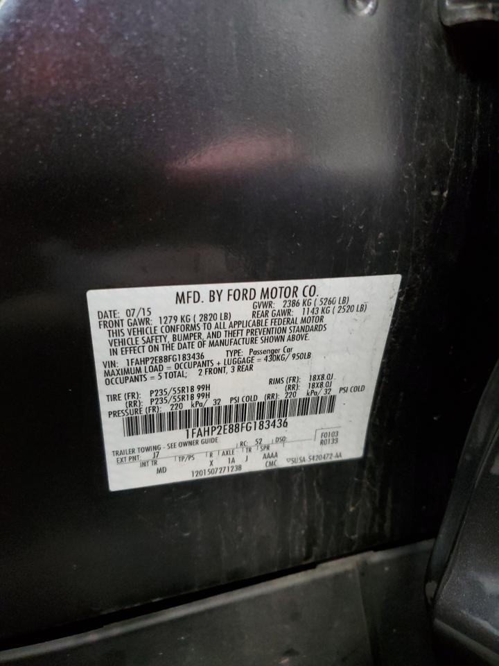 2015 Ford Taurus Sel VIN: 1FAHP2E88FG183436 Lot: 93260295