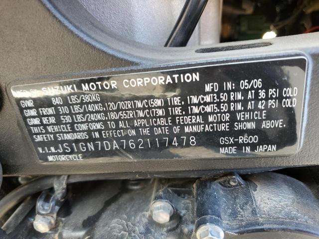 2006 SUZUKI GSX-R600 K6  