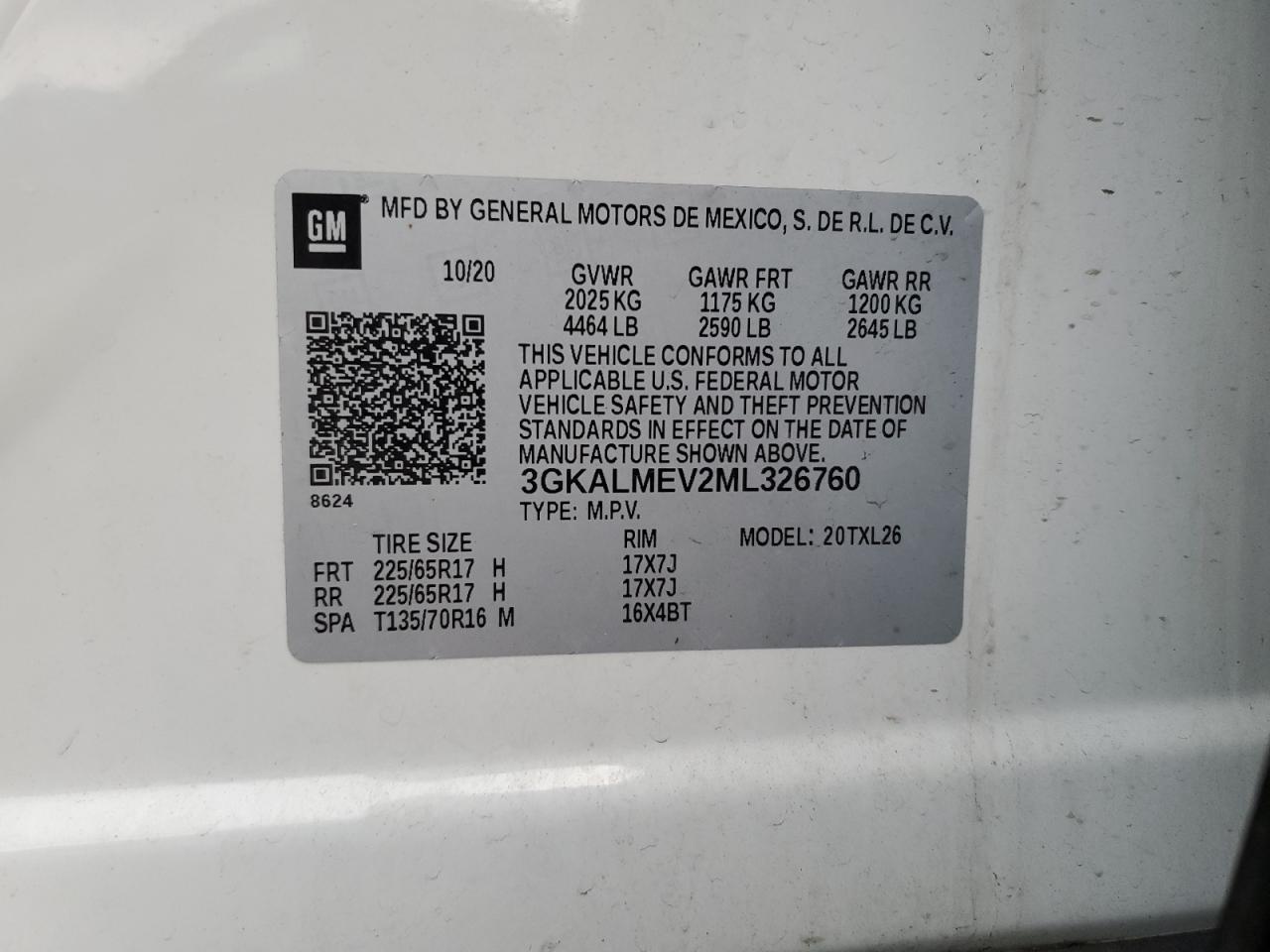 2021 GMC Terrain Sle VIN: 3GKALMEV2ML326760 Lot: 92684525