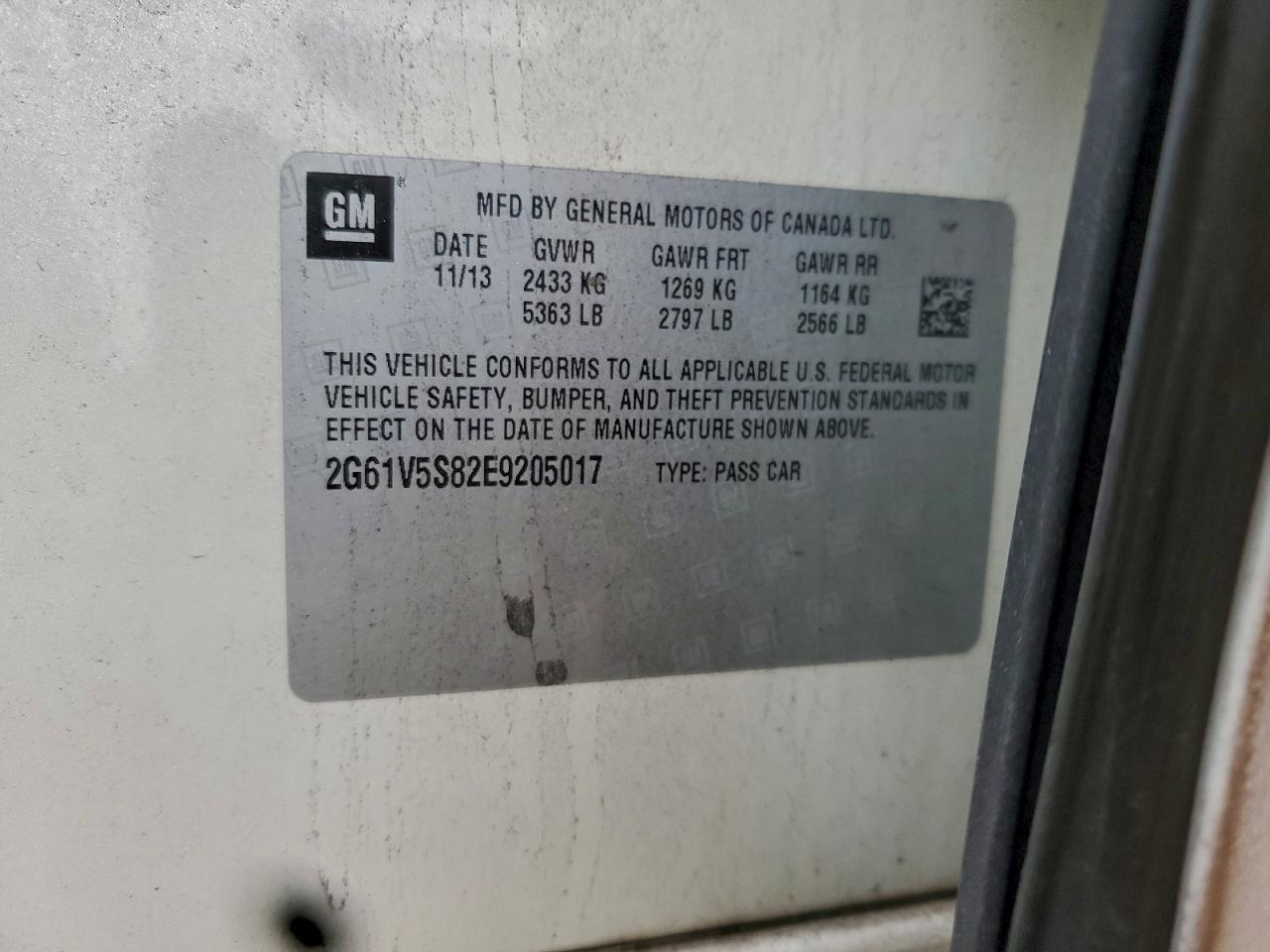 2014 Cadillac Xts Vsport Premium VIN: 2G61V5S82E9205017 Lot: 93767055