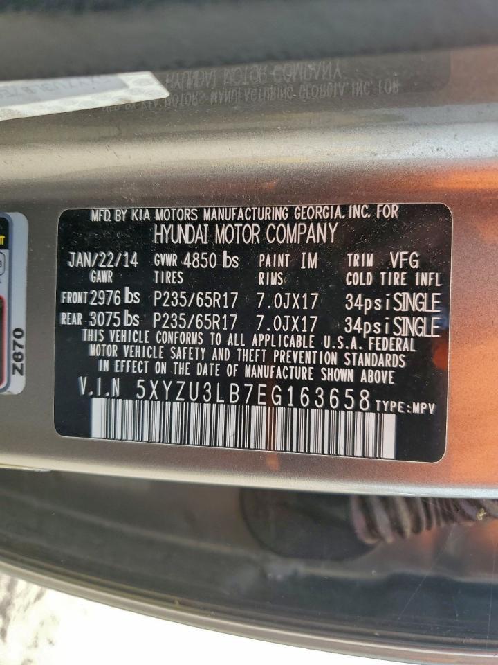 2014 Hyundai Santa Fe Sport VIN: 5XYZU3LB7EG163658 Lot: 94418485