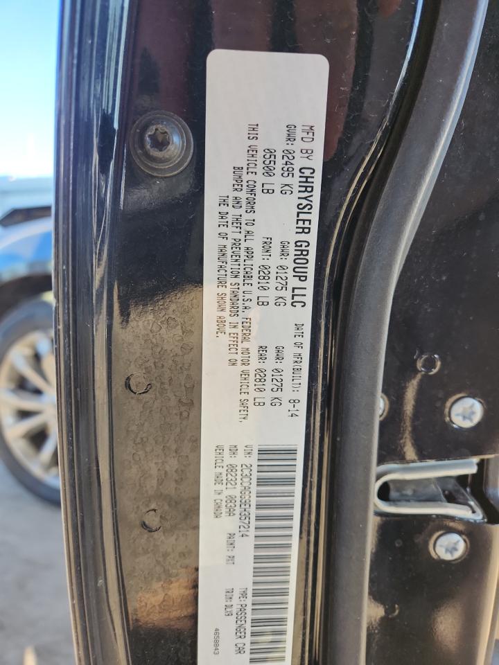 2014 Chrysler 300 S VIN: 2C3CCAGG9EH357214 Lot: 93003695