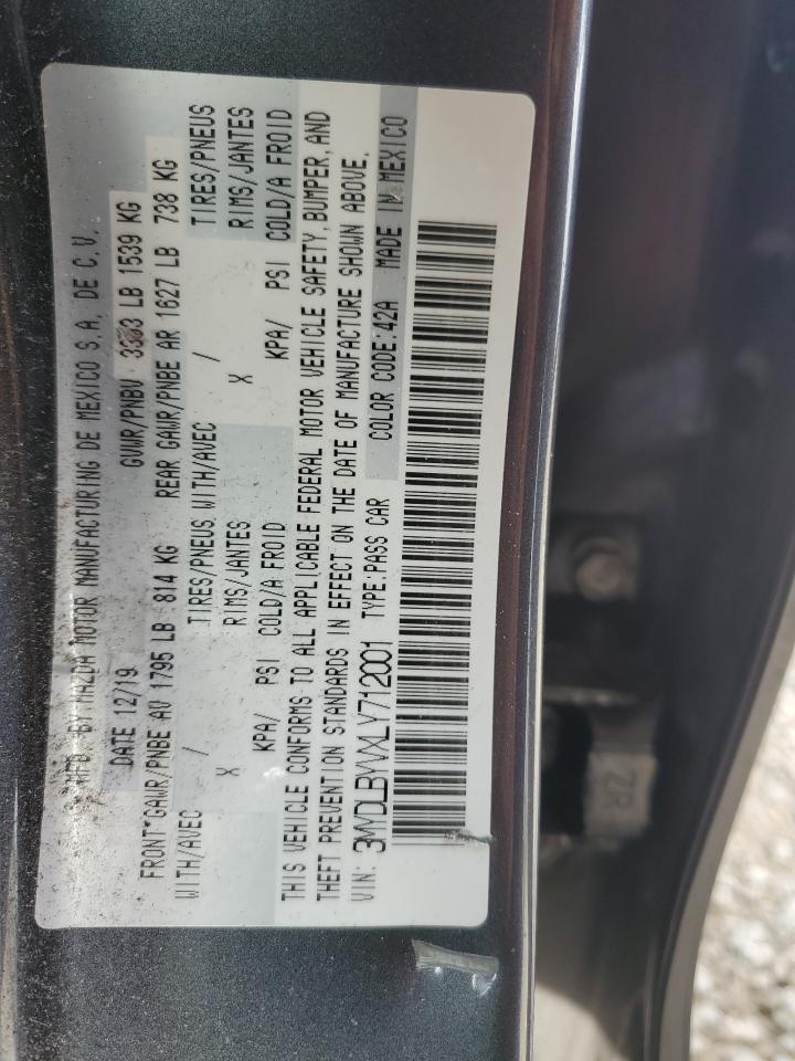 2020 Toyota Yaris L VIN: 3MYDLBYVXLY712001 Lot: 92403465