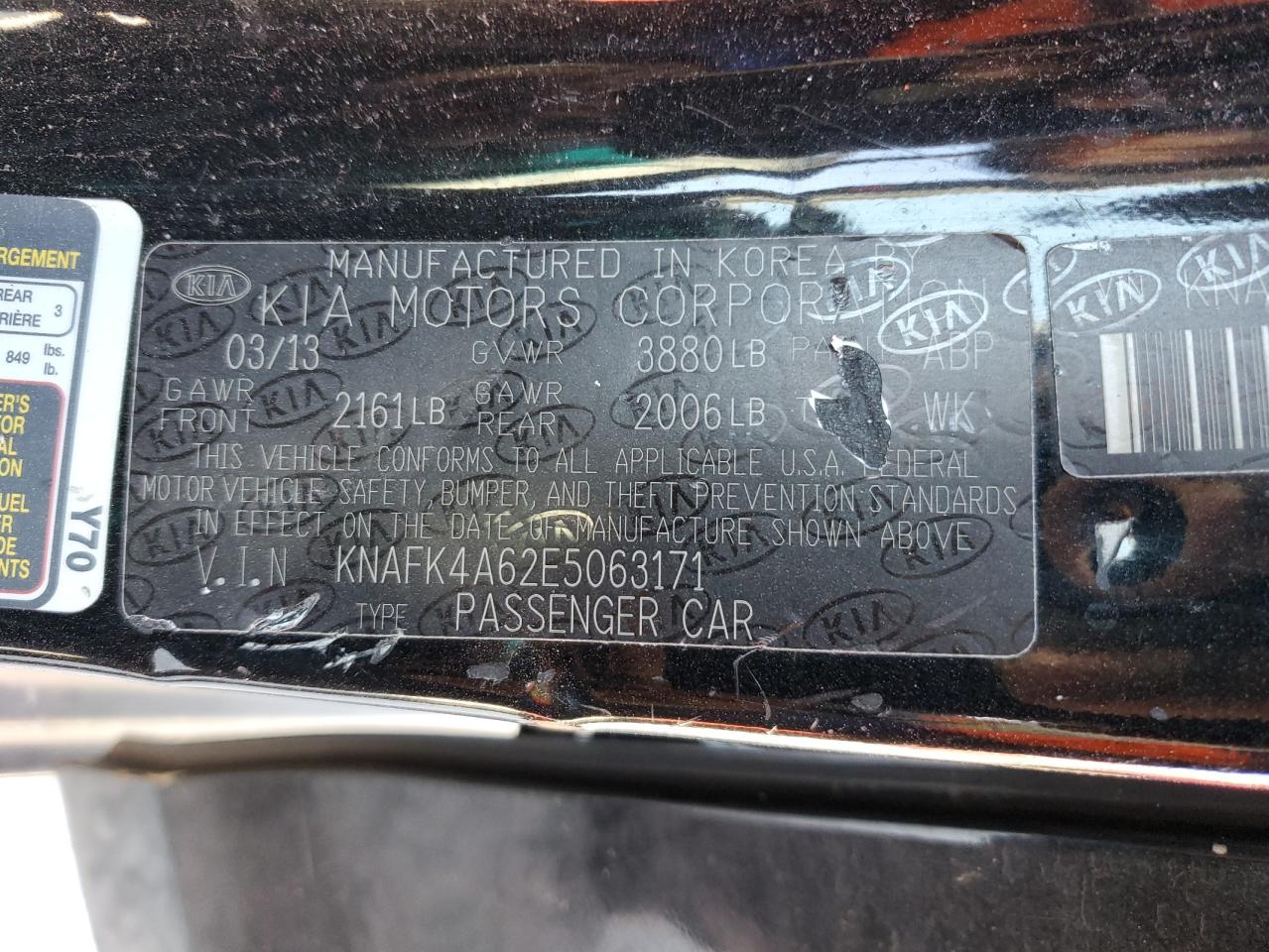 2014 Kia Forte Lx VIN: KNAFK4A62E5063171 Lot: 92360035