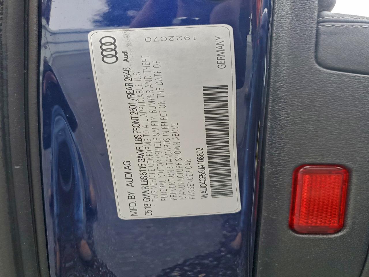 2018 Audi S5 Prestige VIN: WAUC4CF59JA108602 Lot: 93727805