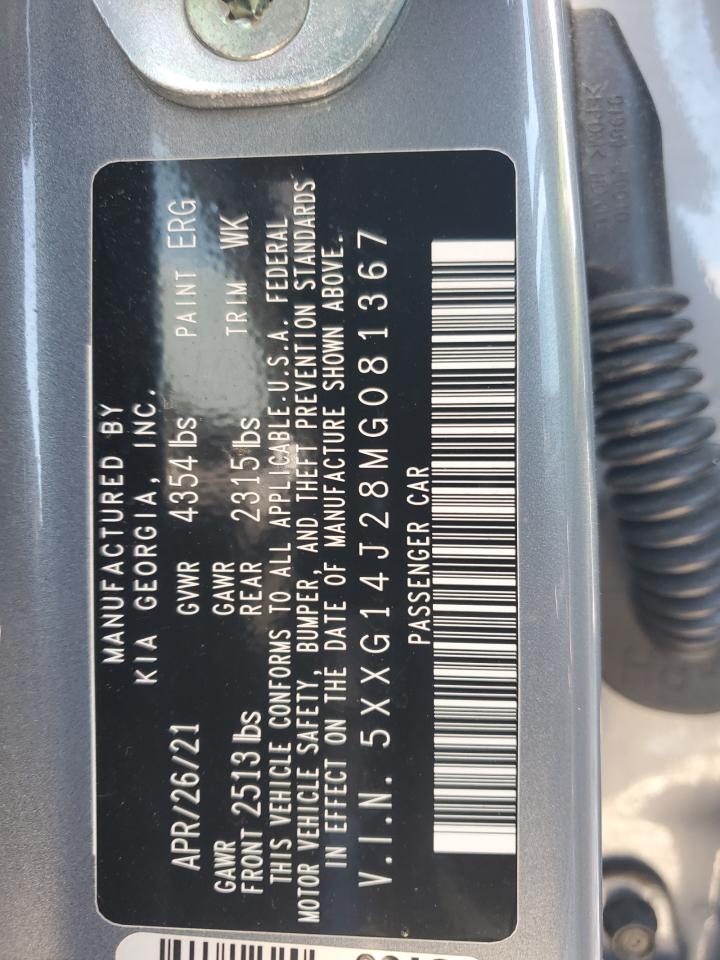 2021 Kia K5 Lxs VIN: 5XXG14J28MG081367 Lot: 91069645