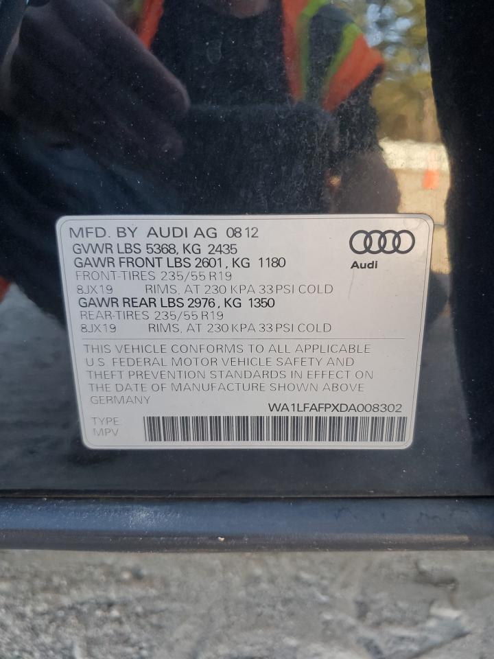 2013 Audi Q5 Premium Plus VIN: WA1LFAFPXDA008302 Lot: 92417095