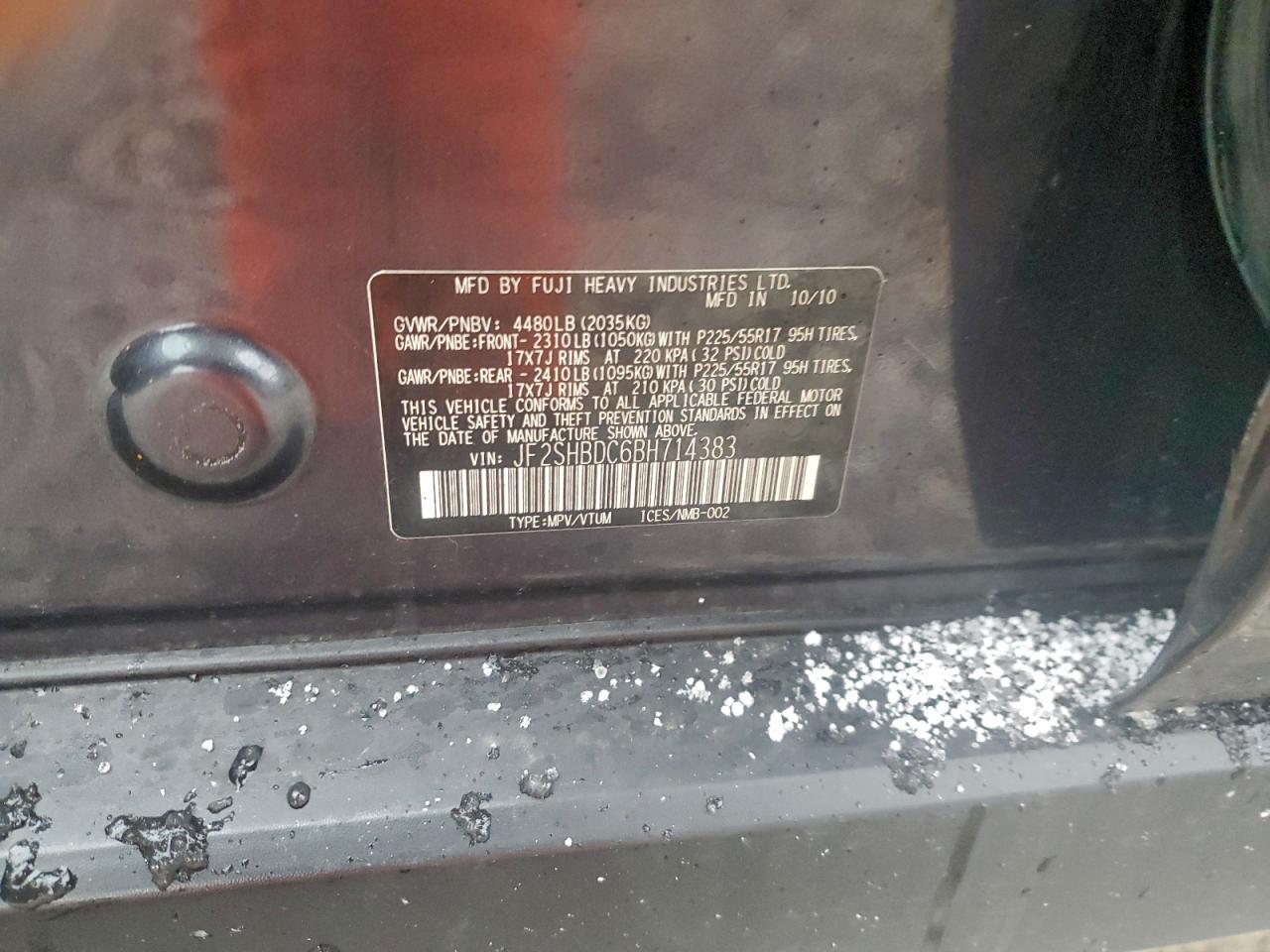 2011 Subaru Forester 2.5X Premium VIN: JF2SHBDC6BH714383 Lot: 94435895