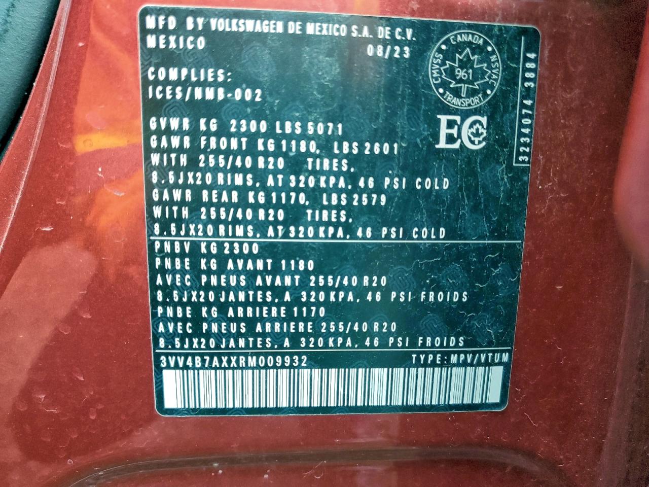 2024 Volkswagen Tiguan Sel R-Line Black VIN: 3VV4B7AXXRM009932 Lot: 94301105