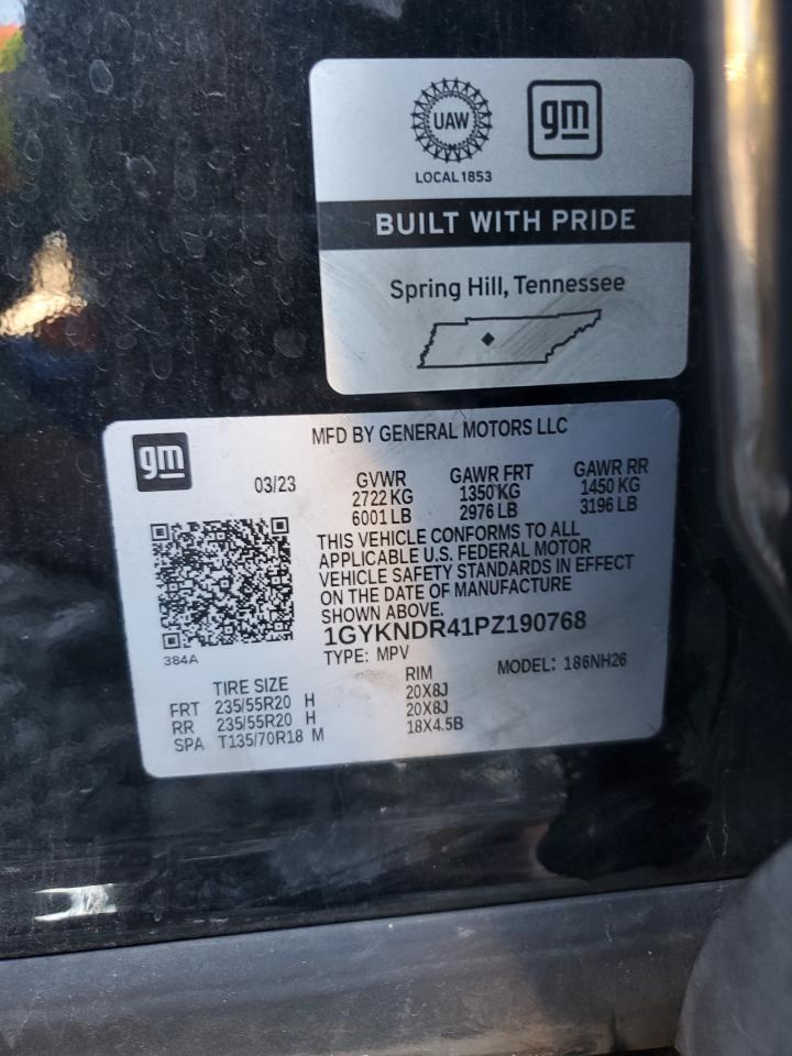 2023 Cadillac Xt5 Premium Luxury VIN: 1GYKNDR41PZ190768 Lot: 90737855