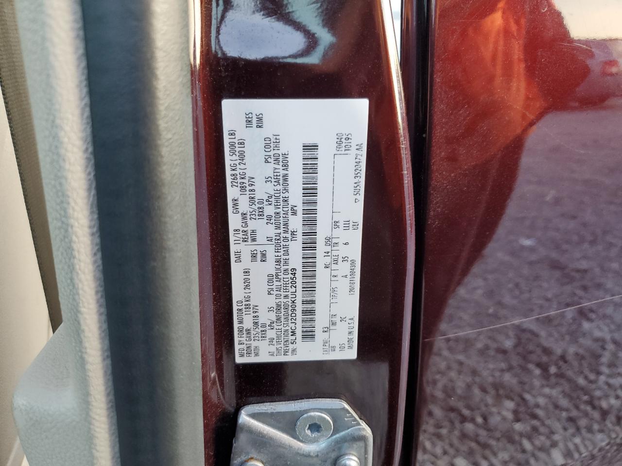 2019 Lincoln Mkc Select VIN: 5LMCJ2D90KUL20549 Lot: 94276595