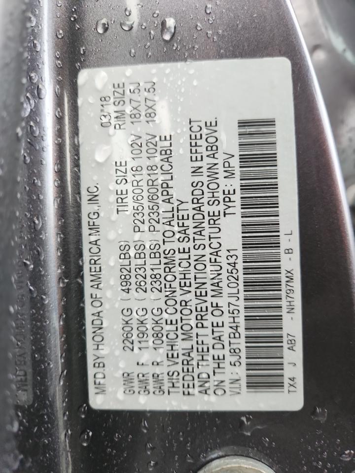 2018 Acura Rdx Technology VIN: 5J8TB4H57JL025431 Lot: 90096665