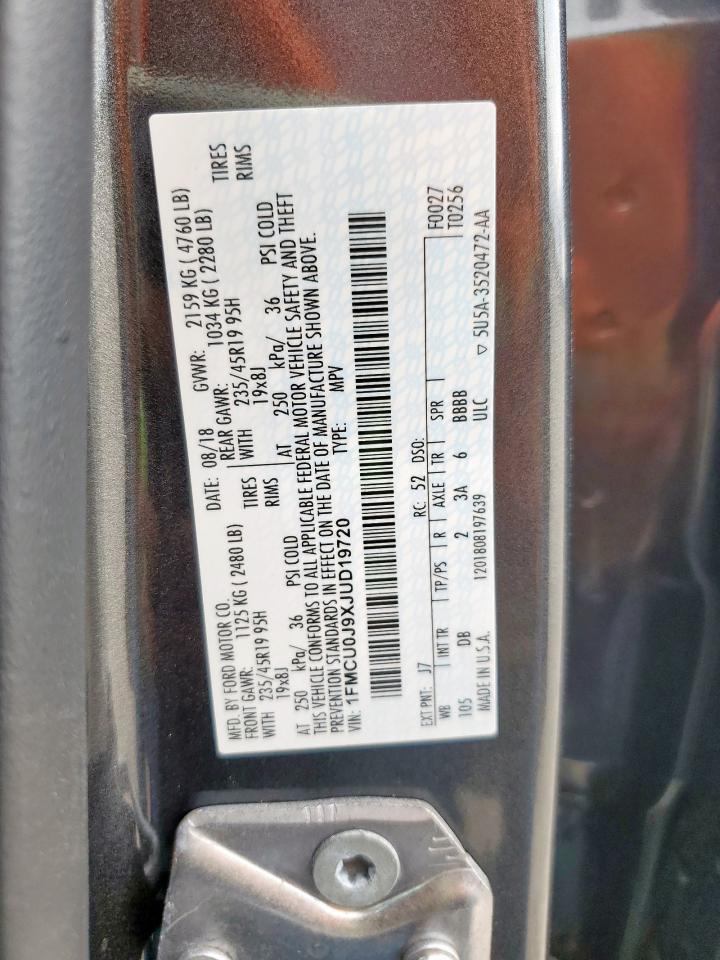 2018 Ford Escape Titanium VIN: 1FMCU0J9XJUD19720 Lot: 92944435