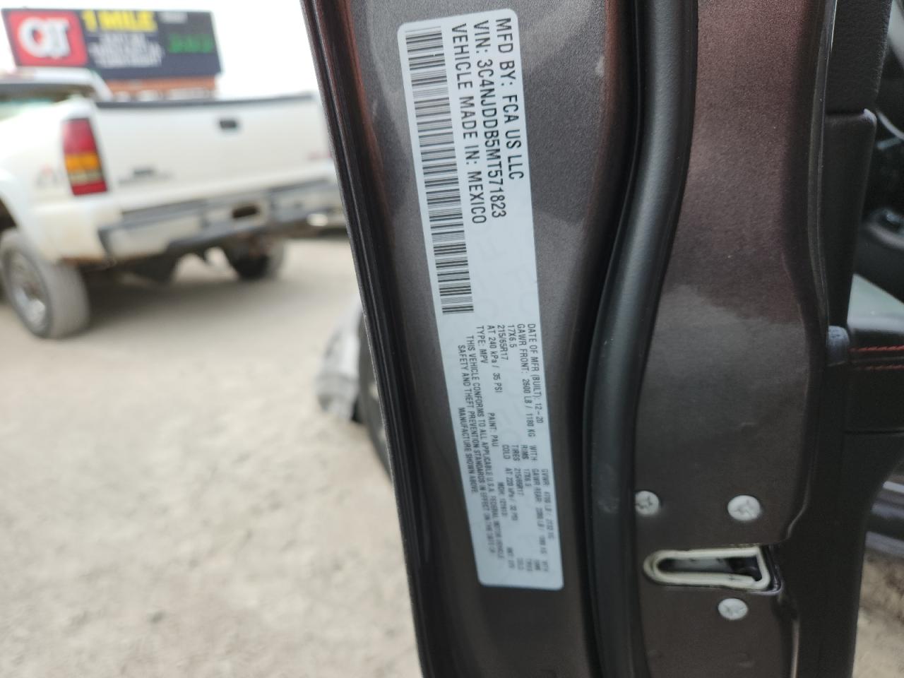 2021 Jeep Compass Trailhawk VIN: 3C4NJDDB5MT571823 Lot: 93460265