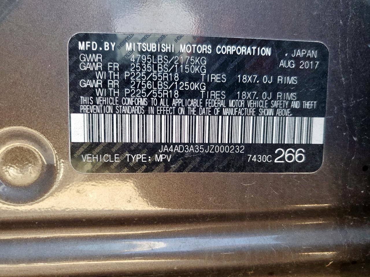 2018 Mitsubishi Outlander Se VIN: JA4AD3A35JZ000232 Lot: 91443845