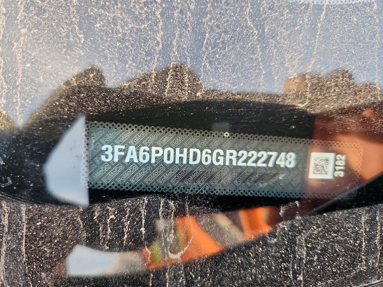 2016 Ford Fusion Se VIN: 3FA6P0HD6GR222748 Lot: 93403005