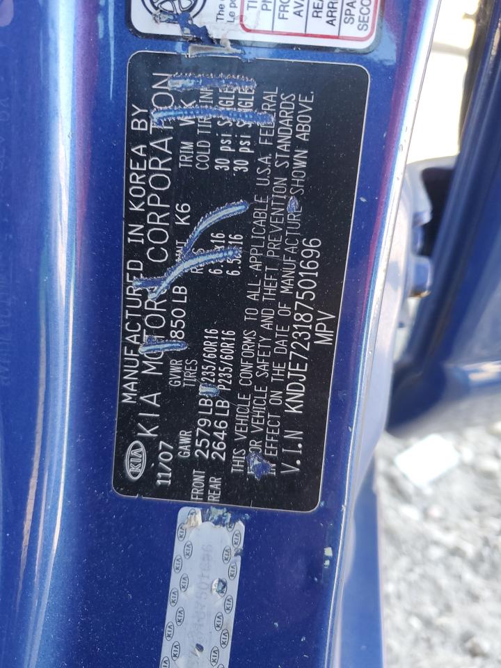 2008 Kia Sportage Ex VIN: KNDJE723187501696 Lot: 91509855