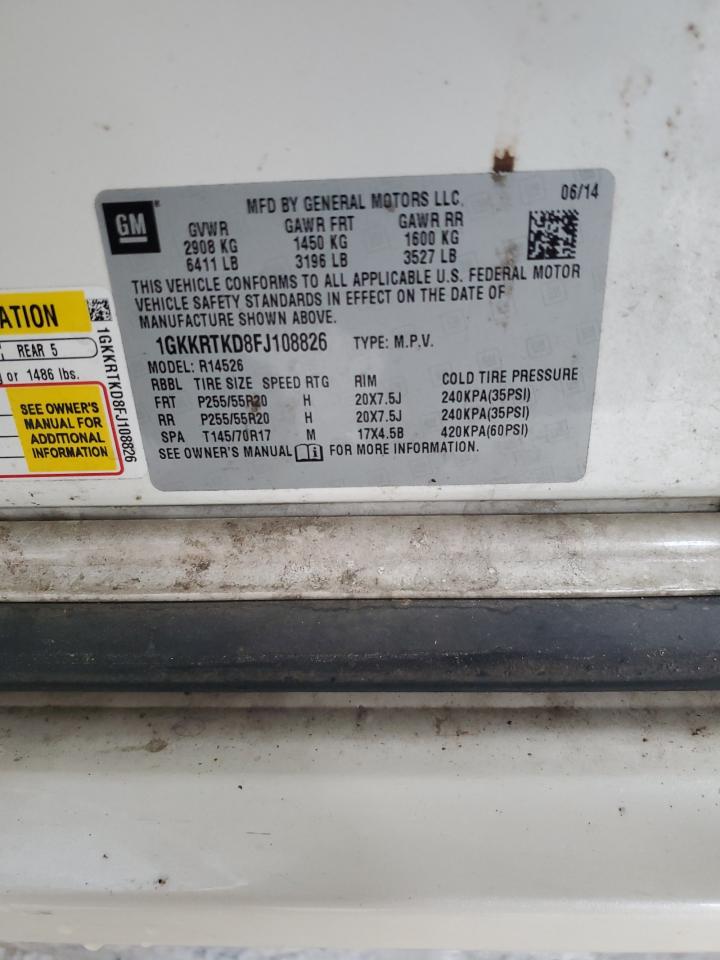 2015 GMC Acadia Denali VIN: 1GKKRTKD8FJ108826 Lot: 90782355
