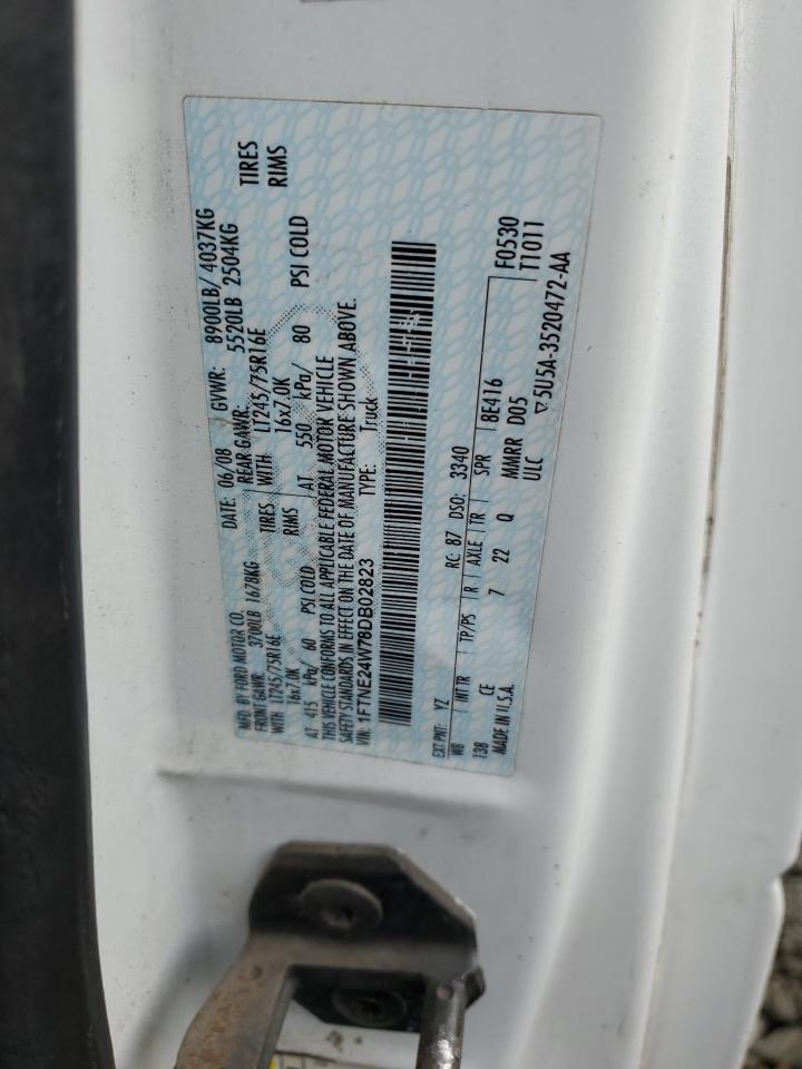 2008 Ford Econoline E250 Van VIN: 1FTNE24W78DB2823 Lot: 92628025