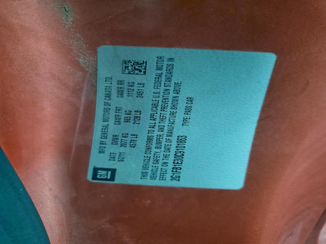 2012 Chevrolet Camaro Lt VIN: 2G1FB1E30C9101863 Lot: 93506685