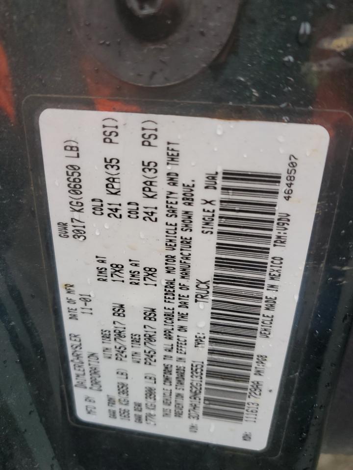 2002 Dodge Ram 1500 VIN: 3D7HA18N62G133551 Lot: 93431025