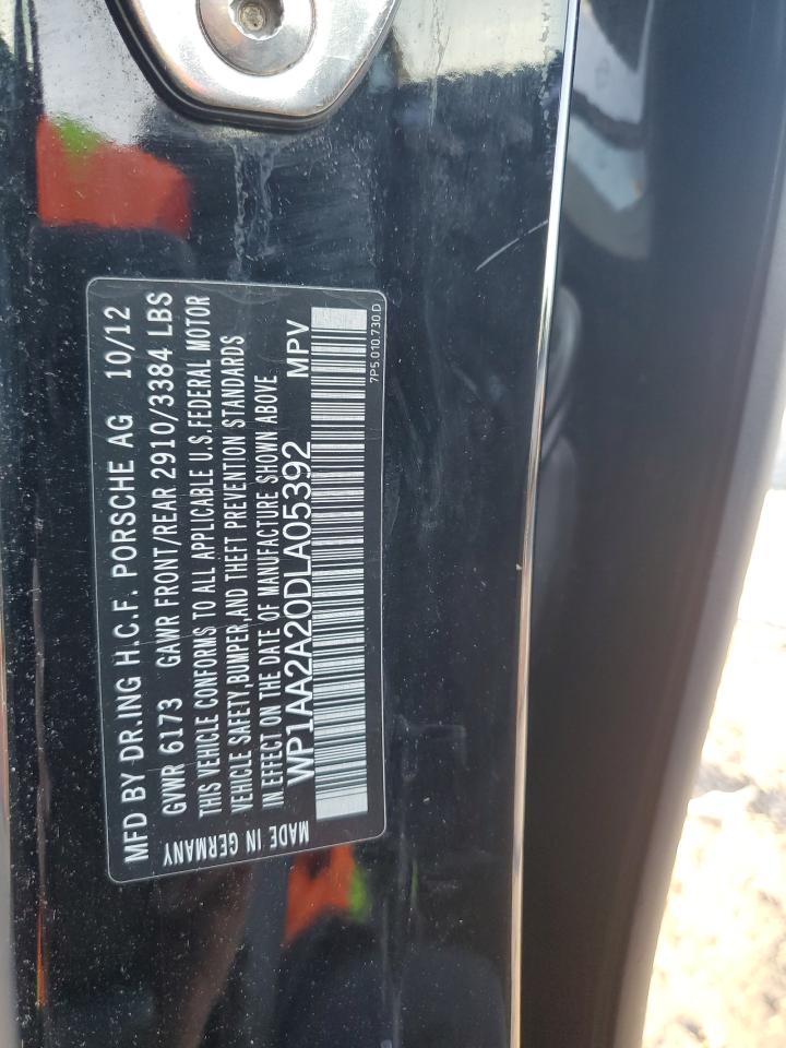 2013 Porsche Cayenne VIN: WP1AA2A20DLA05392 Lot: 92053185