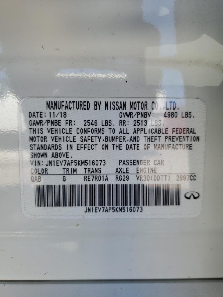 2019 Infiniti Q50 Luxe VIN: JN1EV7AP5KM516073 Lot: 91110805