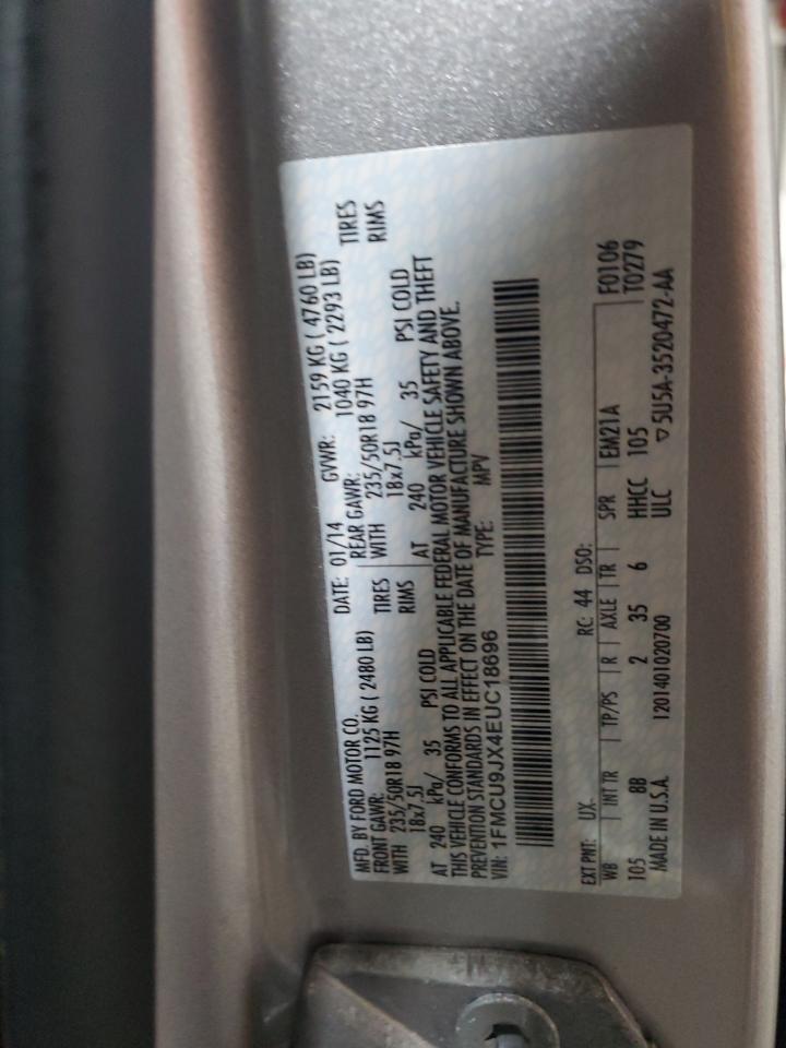 2014 Ford Escape Titanium VIN: 1FMCU9JX4EUC18696 Lot: 91601555